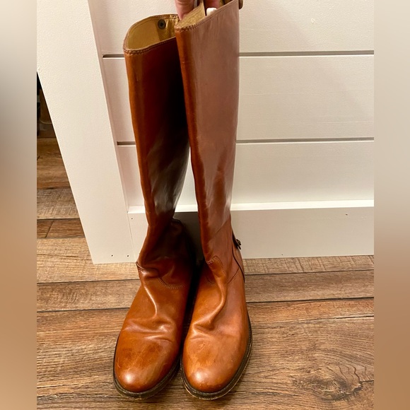 Frye Melissa Button Back Zip Riding Boot Size 7.5 Women’s - Cognac - Picture 8 of 13